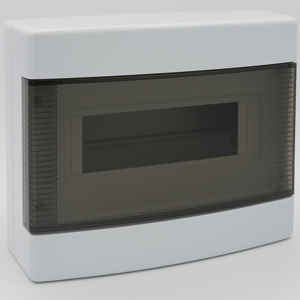 centralino da parete 12 moduli, bianco IP40, 280x225x100 mm, RAL 9016, ideale per installazioni elettriche domestiche e industriali