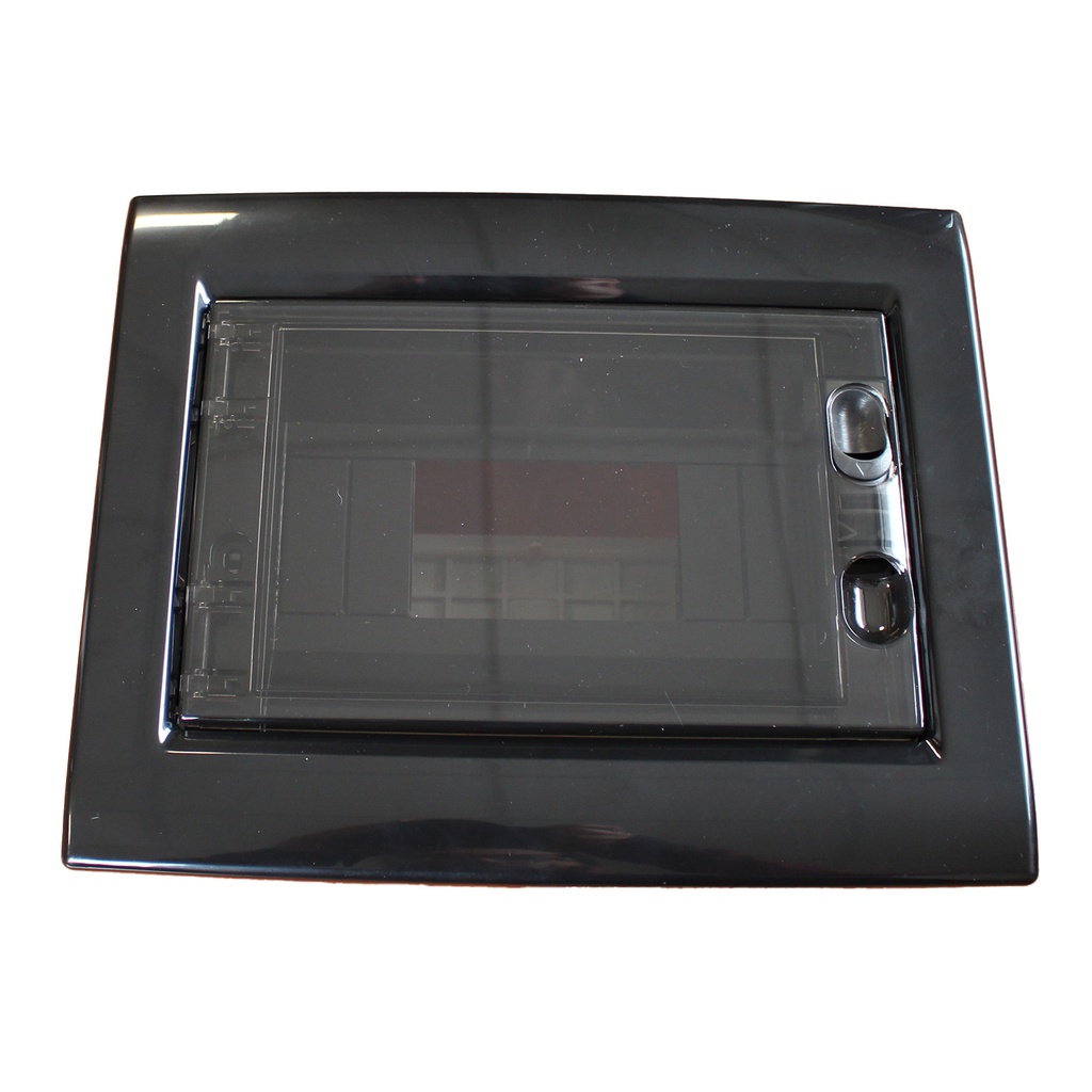 MeanWell centralino da incasso 8 moduli con portello fumé e telaio estraibile, nero, 240x195x80 mm, ideale per installazioni elettriche domestiche e professionali