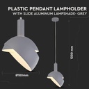 Lampadario LED con Paralume in Alluminio e Portalampada E14 (Max 60W) Colore Grigio SKU 3922