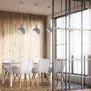 Lampadario LED con Paralume in Alluminio e Portalampada E14 (Max 60W) Colore Grigio SKU 3922