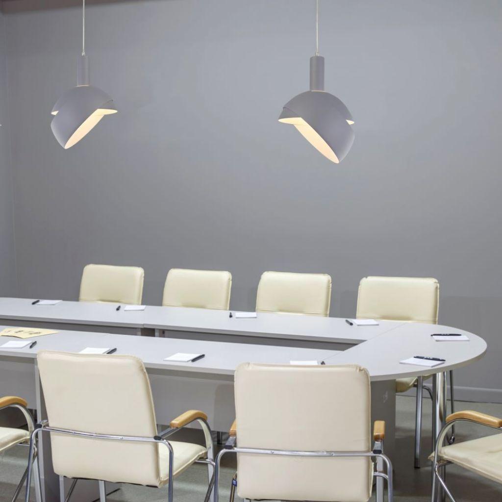 Lampadario LED con Paralume in Alluminio e Portalampada E14 (Max 60W) Colore Grigio SKU 3922