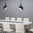 Lampadario LED con Paralume in Alluminio e Portalampada E14 (Max 60W) Colore Nero SKU 3921