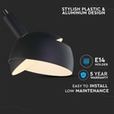 Lampadario LED con Paralume in Alluminio e Portalampada E14 (Max 60W) Colore Nero SKU 3921
