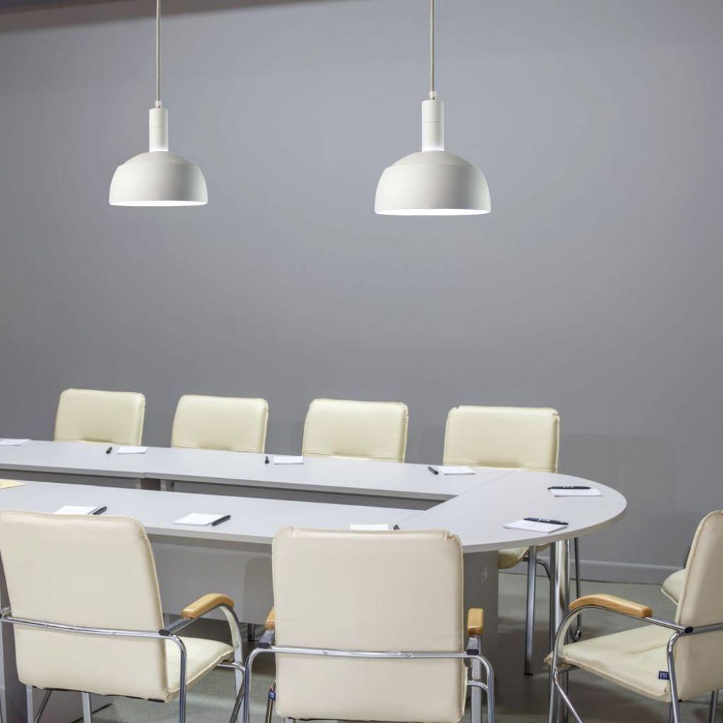 Lampadario LED con Paralume in Alluminio e Portalampada E14 (Max 60W) Colore Bianco SKU 3920