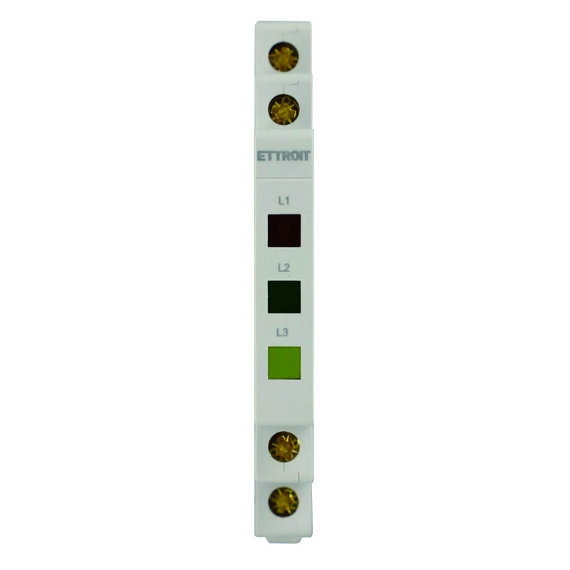 ETTROIT Indicatore Luminoso Modulare Con 3 Fase L1 L2 L3 230V, Occupa Mezzo Modulo DIN, Lampada Spia Led Segnalazione 