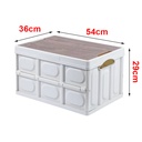 Scatola Portaoggetti Pieghevole da Campeggio, 54x36x29cm, 50l, Copertura in Legno