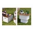 Scatola Portaoggetti Pieghevole da Campeggio, 54x36x29cm, 50l, Copertura in Legno