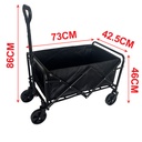 Carrello Pieghevole da Esterno, 73x42,5x46cm, Nero, Ideale per Spiaggia e Campeggio