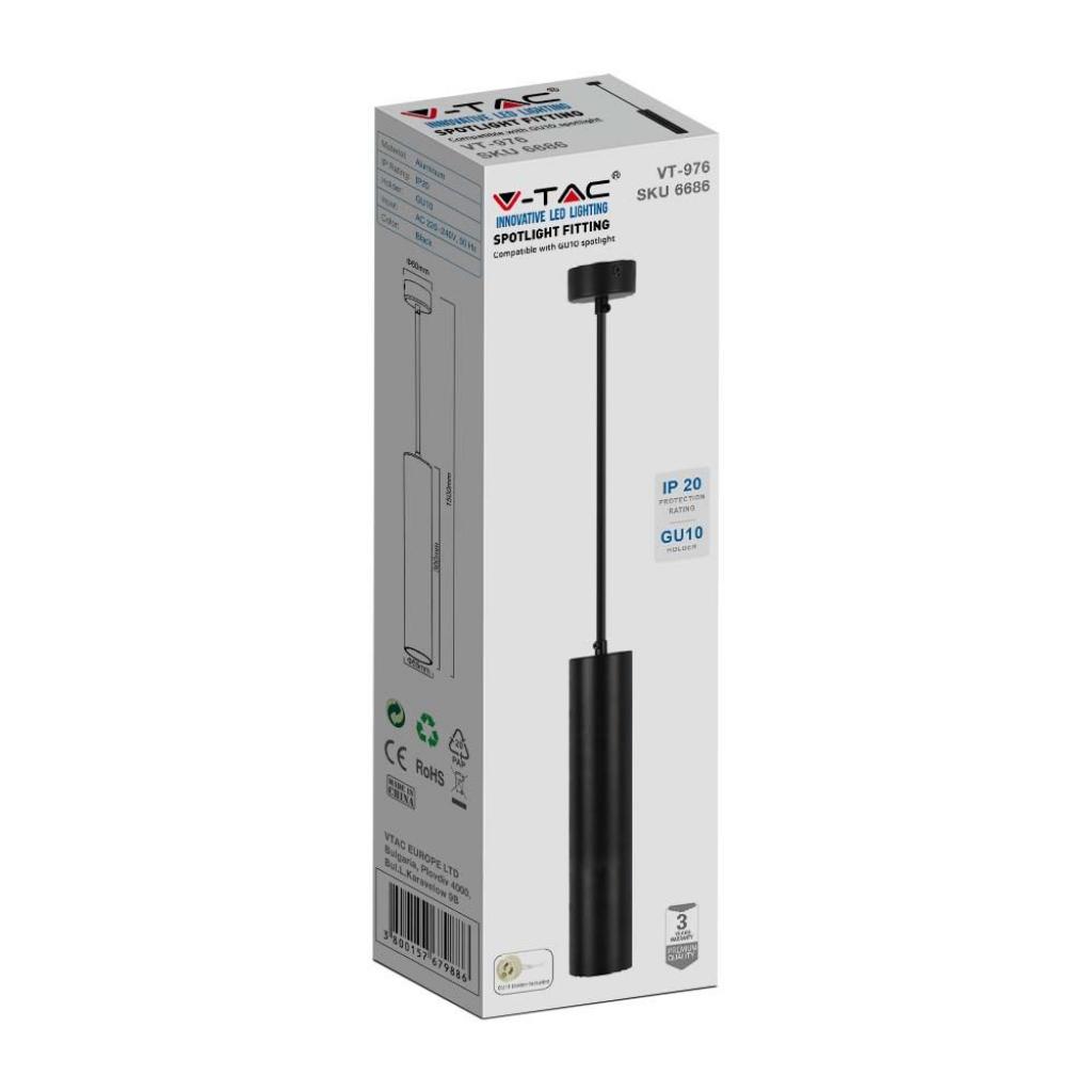 Lampada a Sospensione Cilindro Attacco GU10 Corpo in Alluminio Bianco D:60*300MM SKU-6779