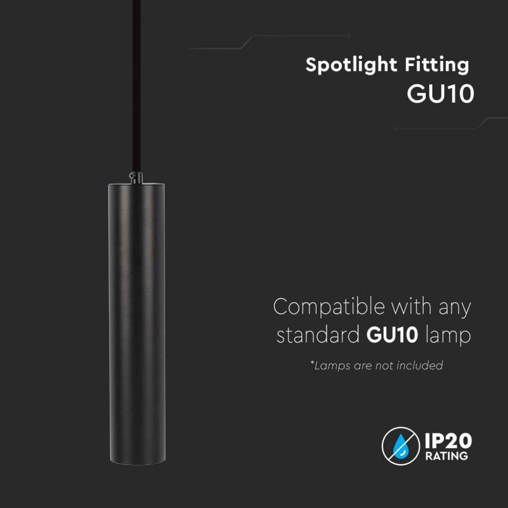 Lampada a Sospensione Cilindro Attacco GU10 Corpo in Alluminio Bianco D:60*300MM SKU-6779