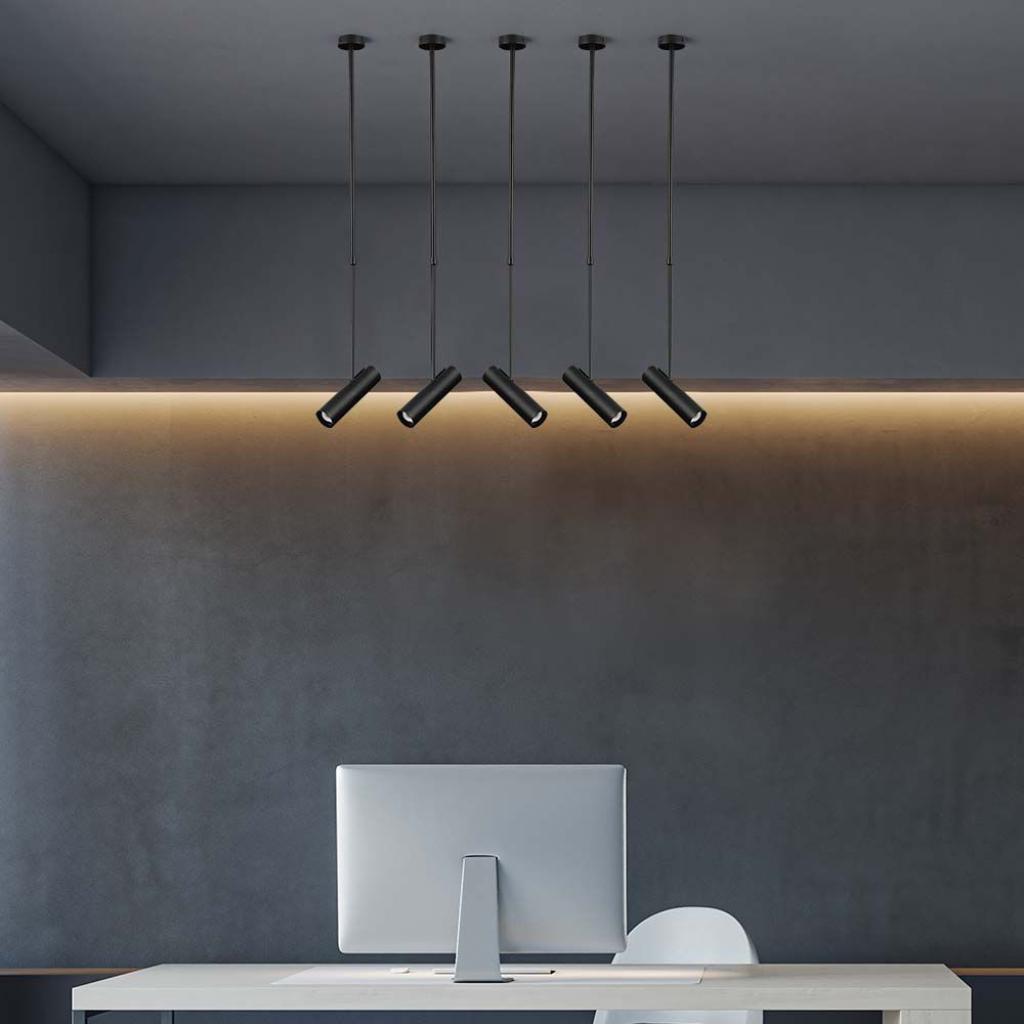 Lampada a Sospensione Cilindro Attacco GU10 Corpo in Alluminio Bianco D:60*300MM SKU-6779