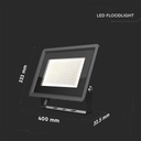 Faro Led Flood Light 200W 17600lm IP65 Slim 400x333x33mm Carcassa Nera Luce 4000K SKU-6733