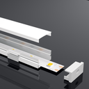 A2ZWORLD Kit Profilo Alluminio Completo Da 2 Metri Per Striscia Led, Larga Da Incasso, Dimensione 26.7*10mm, Larghezza Interna 17mm, 122g/m, Copertura Opale, Tappi Chiusura e Clip Fissaggio Incluso