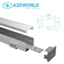 Kit Profilo Alluminio Completo Da 2 Metri Per Striscia Led, Larga e Alta, Dimensione 20*15mm, Larghezza Interna 17mm, 174g/m, Copertura Opale, Tappi Chiusura e Clip Fissaggio Incluso