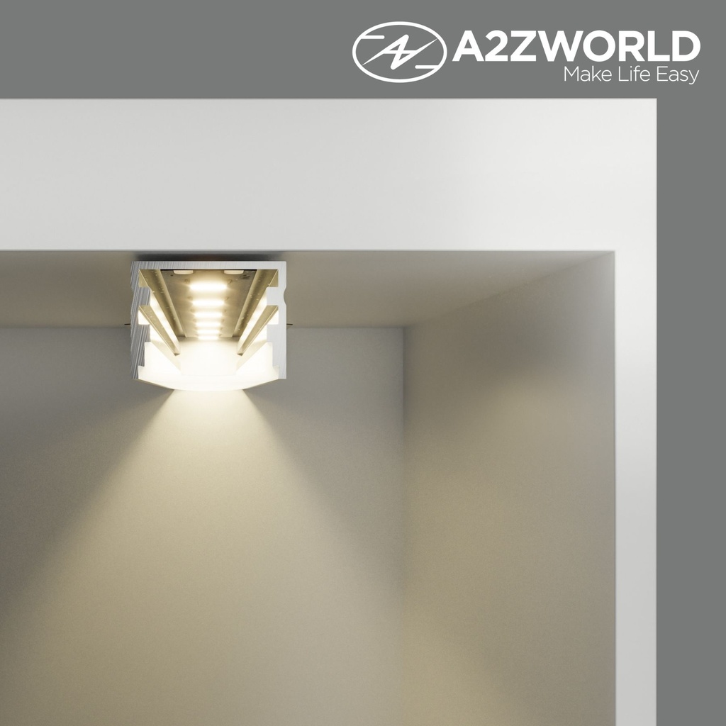 Kit Profilo Alluminio Completo Da 2 Metri Per Striscia Led, Larga e Alta, Dimensione 20*15mm, Larghezza Interna 17mm, 174g/m, Copertura Opale, Tappi Chiusura e Clip Fissaggio Incluso