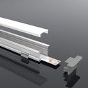 A2ZWORLD Kit Profilo Alluminio Completo Da 2 Metri Per Striscia Led, Larga e Alta da Incasso, Dimensione 27.2*15mm, Larghezza Interna 17mm, 193g/m, Copertura Opale, Tappi Chiusura e Clip Fissaggio Incluso