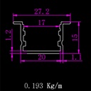 A2ZWORLD Kit Profilo Alluminio Completo Da 2 Metri Per Striscia Led, Larga e Alta da Incasso, Dimensione 27.2*15mm, Larghezza Interna 17mm, 193g/m, Copertura Opale, Tappi Chiusura e Clip Fissaggio Incluso