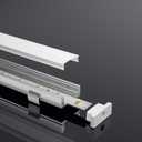 A2ZWORLD Kit Profilo Alluminio Completo Da 2 Metri Per Striscia Led, Standard, Dimensione 17.4*7mm, Larghezza Interna 12.4mm, 115g/m, Copertura Opale, Tappi Chiusura e Clip Fissaggio Incluso