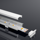 A2ZWORLD Kit Profilo Alluminio Completo Da 2 Metri Per Striscia Led, Da Incasso, Dimensione 24.7*7mm, Larghezza Interna 12.4mm, 133g/m, 2 Metri Copertura Opale, Tappi Chiusura e Clip Fissaggio Incluso