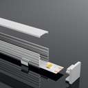 A2ZWORLD Kit Profilo Alluminio Completo Da 2 Metri Per Striscia Led, Standard Alta, Dimensione 14.2*14.3mm, Larghezza Interna 10mm, 103g/m, Copertura Opale, Tappi Chiusura e Clip Fissaggio Incluso