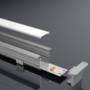 A2ZWORLD Kit Profilo Alluminio Completo Da 2 Metri Per Striscia Led, Alta da Incasso, Dimensione 22*14.27mm, Larghezza Interna 10mm, 114g/m, Copertura Opale, Tappi Chiusura e Clip Fissaggio Incluso