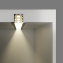 A2ZWORLD Kit Profilo Alluminio Completo Da 2 Metri Per Striscia Led, Alta da Incasso, Dimensione 22*14.27mm, Larghezza Interna 10mm, 114g/m, Copertura Opale, Tappi Chiusura e Clip Fissaggio Incluso