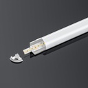 A2ZWORLD Kit Profilo Alluminio Completo Da 2 Metri Per Striscia Led, Angolare Leggera, Dimensione 15.8*15.8mm, Larghezza Interna 10mm, 77g/m, Copertura Opale, Tappi Chiusura e Clip Fissaggio Incluso