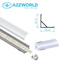 Kit Profilo Alluminio Completo Da 2 Metri Per Striscia Led, Angolare Leggera, Dimensione 15.8*15.8mm, Larghezza Interna 10mm, 77g/m, Copertura Opale, Tappi Chiusura e Clip Fissaggio Incluso,BAV10322,BAV3353,BA1616