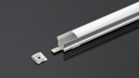A2ZWORLD Kit Profilo Alluminio Completo Da 2 Metri Per Striscia Led, Alta Profonda, Dimensione 17.2*14.4mm, Larghezza Interna 12mm, 128g/m, Copertura Opale, Tappi Chiusura e Clip Fissaggio Incluso