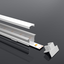 A2ZWORLD Kit Profilo Alluminio Completo Da 2 Metri Per Striscia Led, Alta Profonda da Incasso, Dimensione 24.5*14.2mm, Larghezza Interna 12mm, 140g/m, Copertura Opale, Tappi Chiusura e Clip Fissaggio Incluso