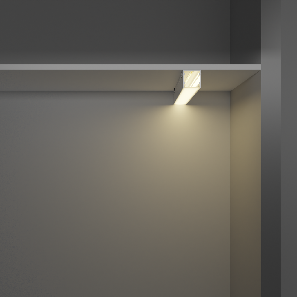 A2ZWORLD Kit Profilo Alluminio Completo Da 2 Metri Per Striscia Led, Larga Alta, Dimensione 20*20mm, Larghezza Interna 16mm, 211g/m, Copertura Opale, Tappi Chiusura e Clip Fissaggio Incluso