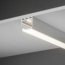 A2ZWORLD Kit Profilo Alluminio Completo Da 2 Metri Per Striscia Led, Super Larga e Alta, Dimensione 35*35mm, Larghezza Interna 30mm, 455g/m, Copertura Opale, Tappi Chiusura e Clip Fissaggio Incluso