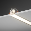 A2ZWORLD Kit Profilo Alluminio Completo Da 2 Metri Per Striscia Led, Super Larga e Alta Da Incasso, Dimensione 50*35mm, Larghezza Interna 30mm, 503g/m, Copertura Opale, Tappi Chiusura e Clip Fissaggio Incluso