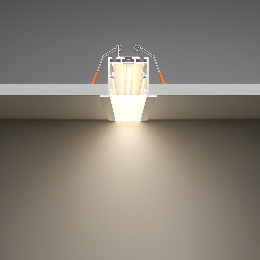A2ZWORLD Kit Profilo Alluminio Completo Da 2 Metri Per Striscia Led, Super Larga e Alta Da Incasso, Dimensione 50*35mm, Larghezza Interna 30mm, 503g/m, Copertura Opale, Tappi Chiusura e Clip Fissaggio Incluso