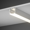 A2ZWORLD Kit Profilo Alluminio Completo Da 2 Metri Per Striscia Led, Super Larga e Alta, Dimensione 40*34.8mm, Larghezza Interna 34mm, 412g/m, Copertura Opale, Tappi Chiusura e Clip Fissaggio Incluso