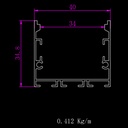 A2ZWORLD Kit Profilo Alluminio Completo Da 2 Metri Per Striscia Led, Super Larga e Alta, Dimensione 40*34.8mm, Larghezza Interna 34mm, 412g/m, Copertura Opale, Tappi Chiusura e Clip Fissaggio Incluso