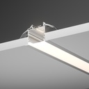 A2ZWORLD Kit Profilo Alluminio Completo Da 2 Metri Per Striscia Led, Super Larga e Alta Da Incasso, Dimensione 55*34.8mm, Larghezza Interna 34mm, 444g/m, Copertura Opale, Tappi Chiusura e Clip Fissaggio Incluso