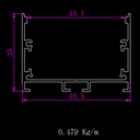 A2ZWORLD Kit Profilo Alluminio Completo Da 2 Metri Per Striscia Led, Super Larga e Alta, Dimensione 48.5*35mm, Larghezza Interna 44mm, 479g/m, Copertura Opale, Tappi Chiusura e Clip Fissaggio Incluso