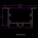 A2ZWORLD Kit Profilo Alluminio Completo Da 2 Metri Per Striscia Led, Super Larga e Alta Da Incasso, Dimensione 63.5*35mm, Larghezza Interna 44mm, 515g/m, Copertura Opale, Tappi Chiusura e Clip Fissaggio Incluso