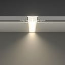 A2ZWORLD Kit Profilo Alluminio Completo Da 2 Metri Per Striscia Led, Larga Da Incasso Con Alette Scomparsa,  Dimensione 64.2*13.8mm, Larghezza Interna 20mm, 271g/m, Copertura Opale, Tappi Chiusura e Clip Fissaggio Incluso