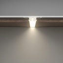 A2ZWORLD Kit Profilo Alluminio Completo Da 2 Metri Per Striscia Led, Larga Da Incasso Con Alette Scomparsa,  Dimensione 61.8*13.8mm, Larghezza Interna 20mm, 305g/m, Copertura Opale, Tappi Chiusura e Clip Fissaggio Incluso