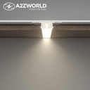 Kit Profilo Alluminio Completo Da 2 Metri Per Striscia Led, Larga Da Incasso Cartongesso Con Alette Scomparsa,  Dimensione 61.8*13.8mm, Larghezza Interna 20mm, 305g/m, Copertura Opale, Tappi Chiusura e Clip Fissaggio Incluso