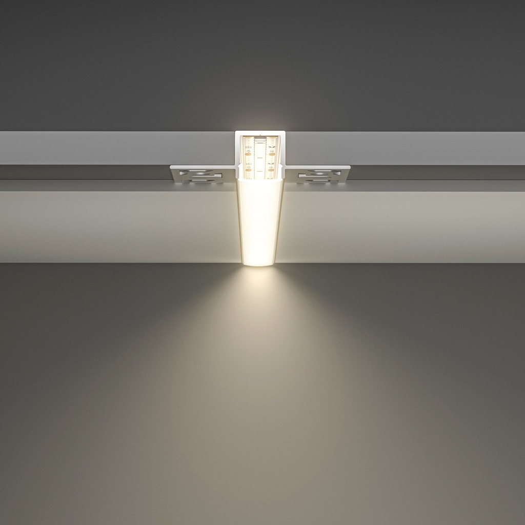 A2ZWORLD Kit Profilo Alluminio Completo Da 2 Metri Per Striscia Led, Da Incasso Con Alette Scomparsa, Dimensione 55.5*14.9mm, Larghezza Interna 12.9mm, 284g/m, Copertura Opale, Tappi Chiusura e Clip Fissaggio Incluso
