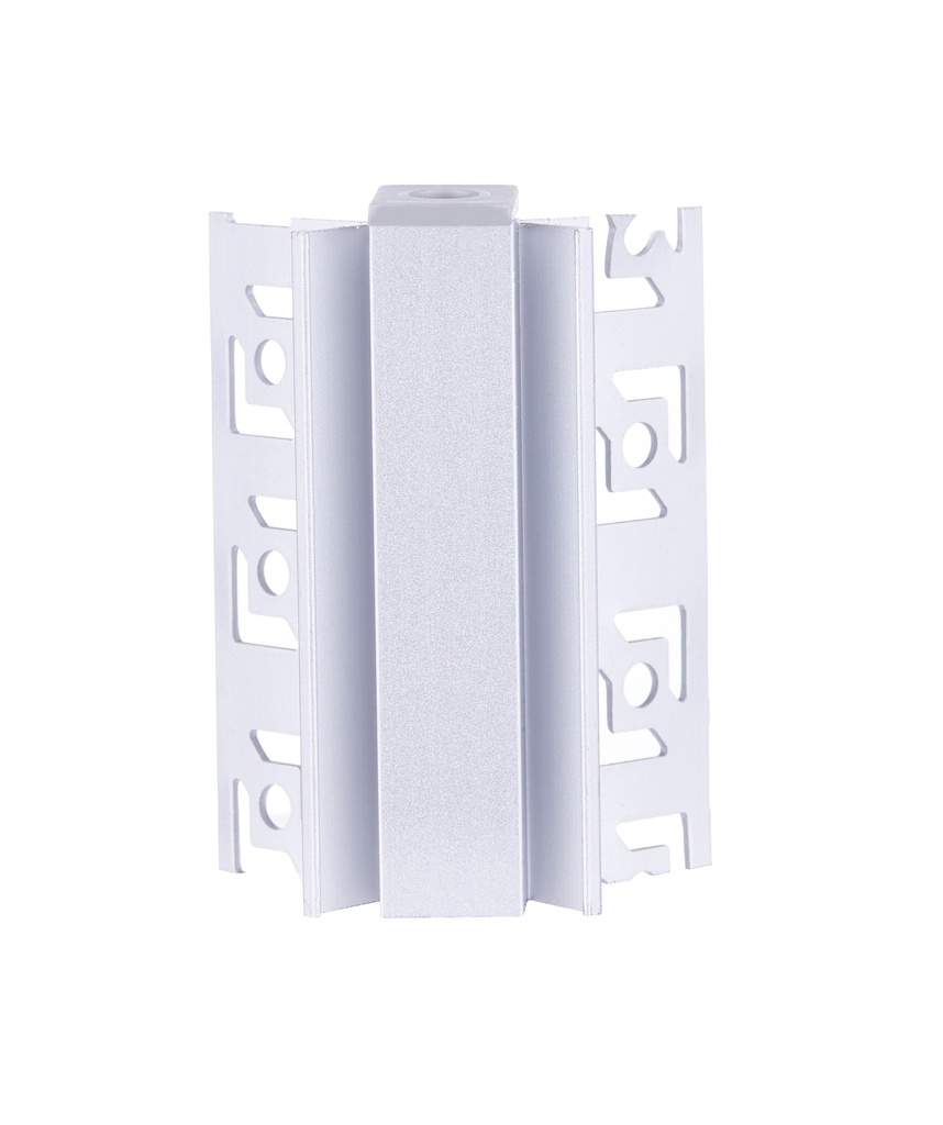 A2ZWORLD Kit Profilo Alluminio Completo Da 2 Metri Per Striscia Led, Angolare Interno Da Incasso Con Alette Scomparsa,  Dimensione 46.27*23.2mm, Larghezza Interna 10mm, 279g/m, Copertura Opale, Tappi Chiusura e Clip Fissaggio Incluso
