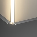 A2ZWORLD Kit Profilo Alluminio Completo Da 2 Metri Per Striscia Led, Angolare Interno Da Incasso Con Alette Scomparsa,  Dimensione 46.27*23.2mm, Larghezza Interna 10mm, 279g/m, Copertura Opale, Tappi Chiusura e Clip Fissaggio Incluso