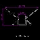 A2ZWORLD Kit Profilo Alluminio Completo Da 2 Metri Per Striscia Led, Angolare Interno Da Incasso Con Alette Scomparsa,  Dimensione 46.27*23.2mm, Larghezza Interna 10mm, 279g/m, Copertura Opale, Tappi Chiusura e Clip Fissaggio Incluso