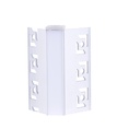 A2ZWORLD Kit Profilo Alluminio Completo Da 2 Metri Per Striscia Led, Angolare Esterno Da Incasso Con Alette Scomparsa,  Dimensione 47.3*22.6mm, Larghezza Interna 10mm, 242g/m, Copertura Opale, Tappi Chiusura e Clip Fissaggio Incluso