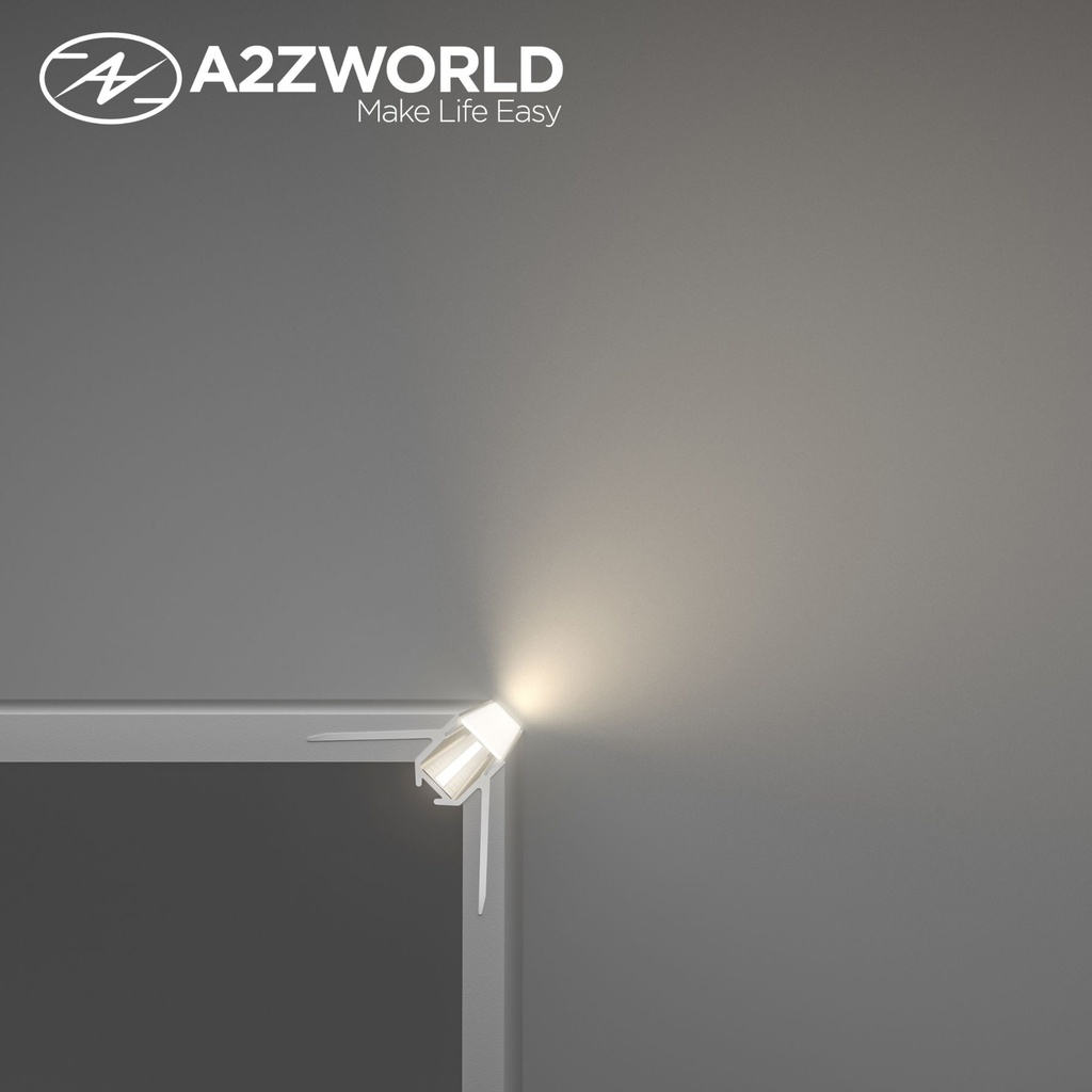 Kit Profilo Alluminio Completo Da 2 Metri Per Striscia Led, Angolare Esterno Da Incasso Con Alette Scomparsa, Dimensione 47.3*22.6mm, Larghezza Interna 10mm, 242g/m, Copertura Opale, Tappi Chiusura e Clip Fissaggio Incluso,BAV3361