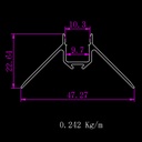 A2ZWORLD Kit Profilo Alluminio Completo Da 2 Metri Per Striscia Led, Angolare Esterno Da Incasso Con Alette Scomparsa,  Dimensione 47.3*22.6mm, Larghezza Interna 10mm, 242g/m, Copertura Opale, Tappi Chiusura e Clip Fissaggio Incluso