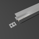A2ZWORLD Kit Profilo Alluminio Completo Da 2 Metri Per Striscia Led, Doppio Esposizione Per Mensola, Dimensione 28.7*20.2mm, Larghezza Interna 10mm, 202g/m, Copertura Opale, Tappi Chiusura e Clip Fissaggio Incluso